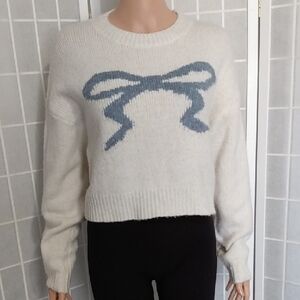 Le Lis Knit Sweater Cropped W/ Orange Heathering Women's Small